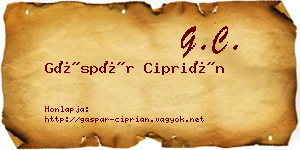 Gáspár Ciprián névjegykártya